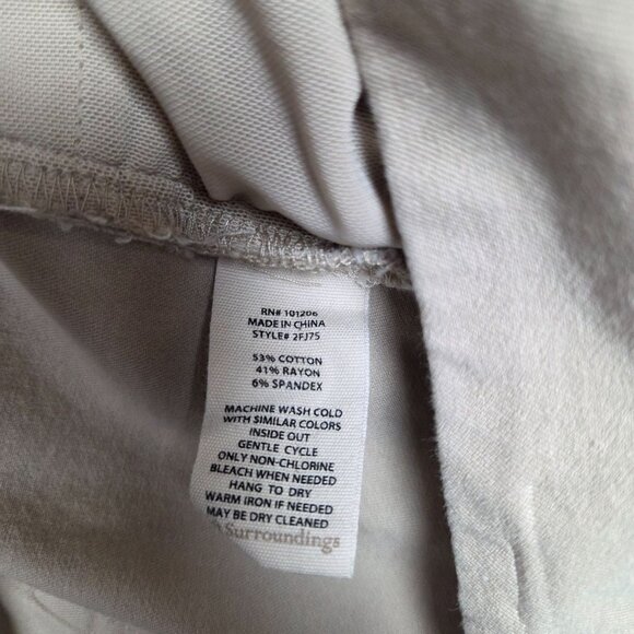 Soft Surroundings Superla Stretch Pants Womens Large Beige Skinny Ankle‎ STAIN - Picture 9 of 9